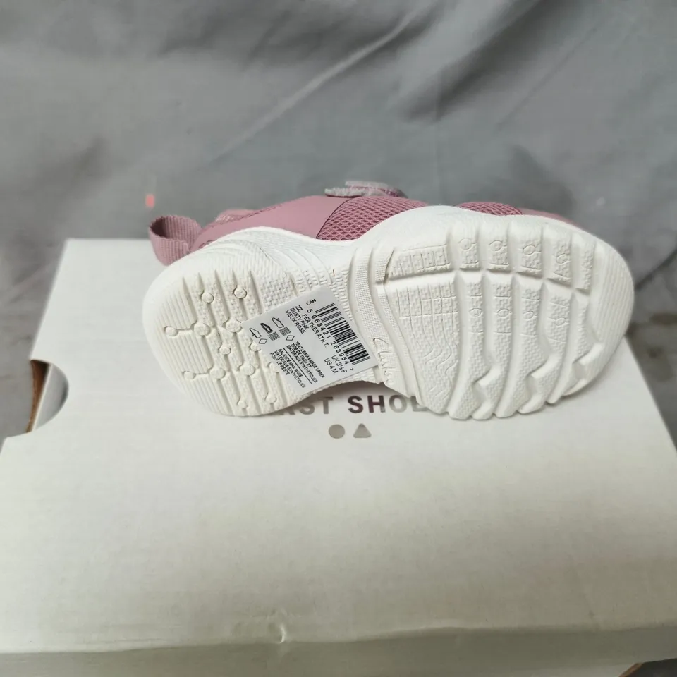 CLARKS FIRST SHOES PINK MESH VELCRO TODDLERS' SHOES UK SIZE 3 1/2 F