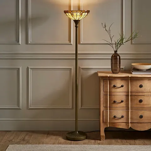 BOXED SLOCUMB 189CM JEWEL TIFFANY UPLIGHTER FLOOR LAMP