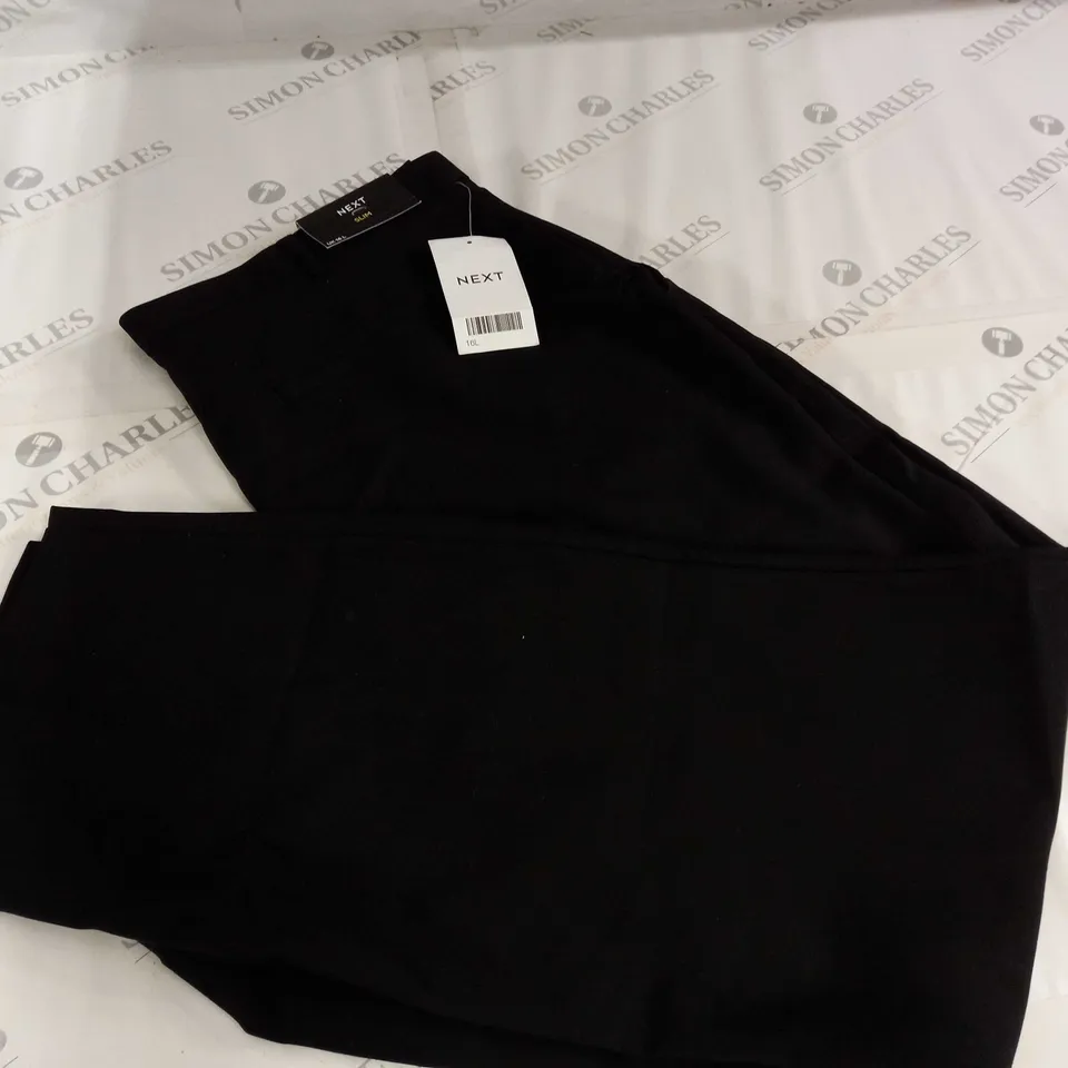 NEXT SLIM BLACK TROUSERS - UK 16L