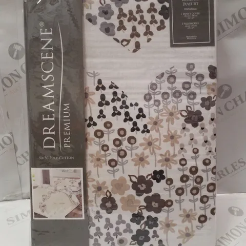 BRAND NEW DREAMSCENE PREMIUM DOUBLE 198×198CM DUVET SET - LIZZIE NATURAL 