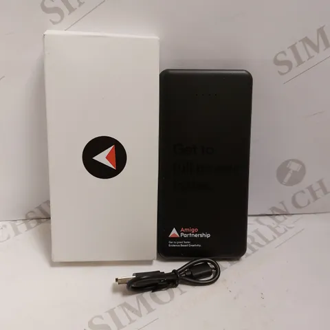 BOXED AMIGO PARTNERSHIP POWER BANK - 10000MAH BLACK