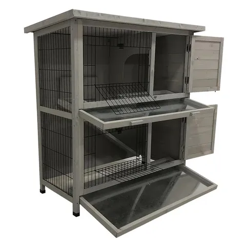 BOXED RUSHVILLE WEATHER RESISTANT HUTCH WITH RAMP - GREY (1 BOX)