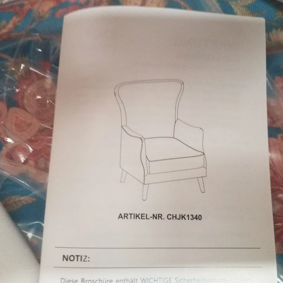BOXED HENRICK ARMCHAIR - TEAL