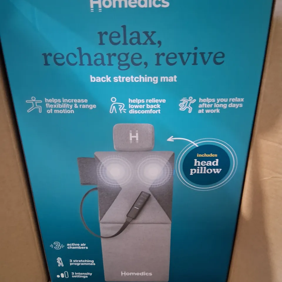 BOXED HOMEDICS RELAX, RECHARGE, REVIVE BACK STRETCHING MAT BM-AC98QVC-EB 