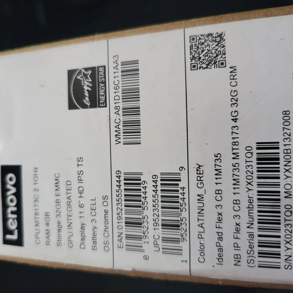 LENOVO IDEAPAD FLEX 3 11.6" 4GB RAM 2-IN-1 CHROMEBOOK