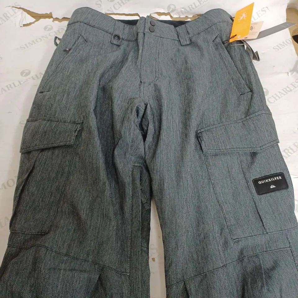 QUIKSILVER DRY FLIGHT LIGHT GREY TROUSERS - LARGE