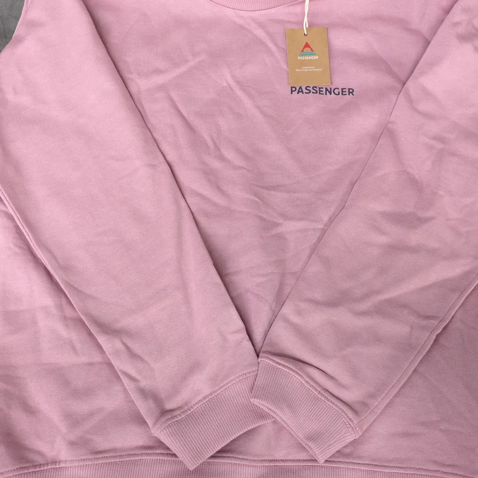 PASSENGER ROAMER WOMEN'S RECYCLED COTTON SWEATSHIRT IN PINK HAZE SIZE XS