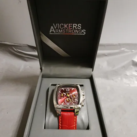 VICKERS ARMSTRONGS BARREL ROLL RED DIAL WATCH 