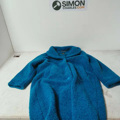 RUTH LANGSFORD BLUE FLEECE COAT – UK 12 (US 8)