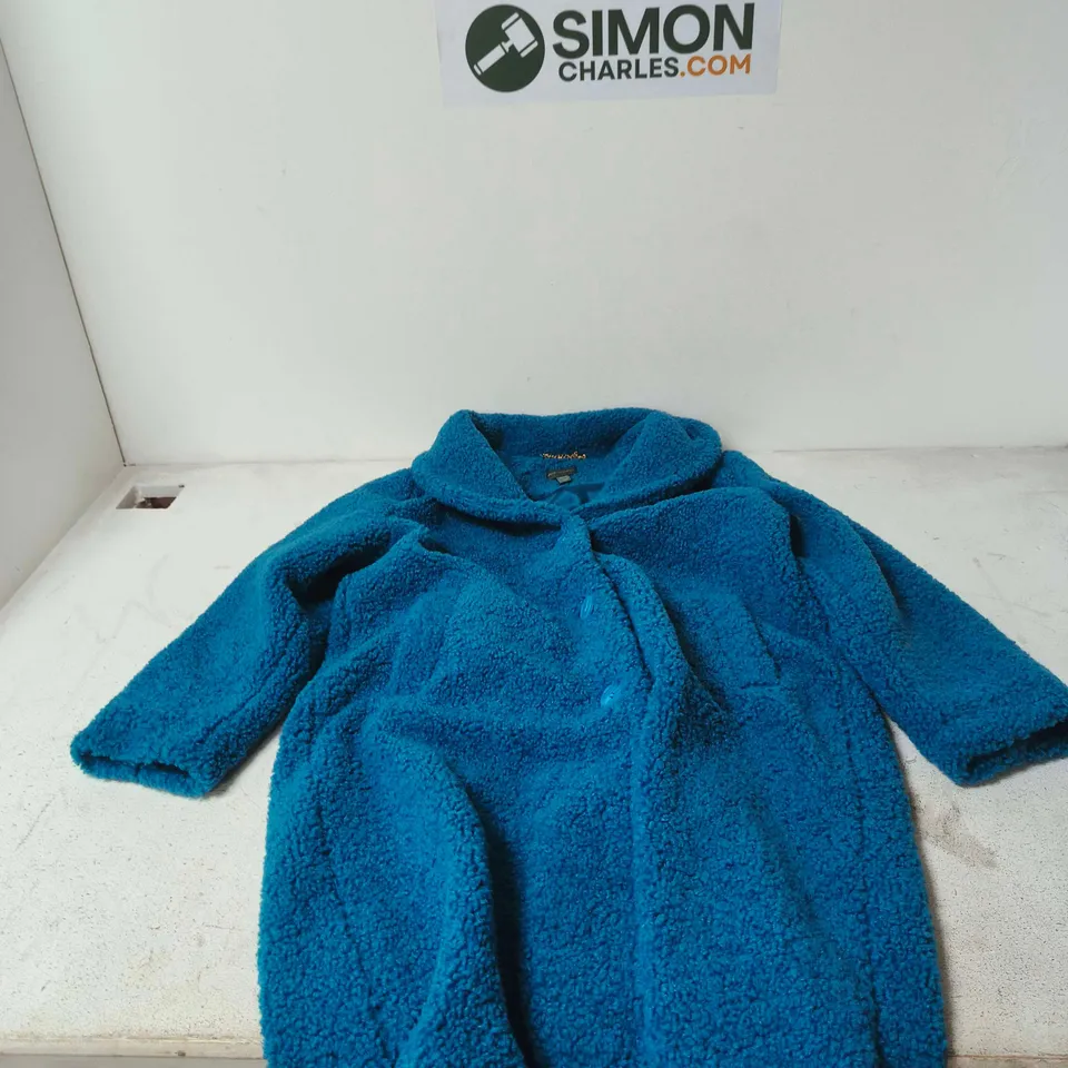 RUTH LANGSFORD BLUE FLEECE COAT – UK 12 (US 8)