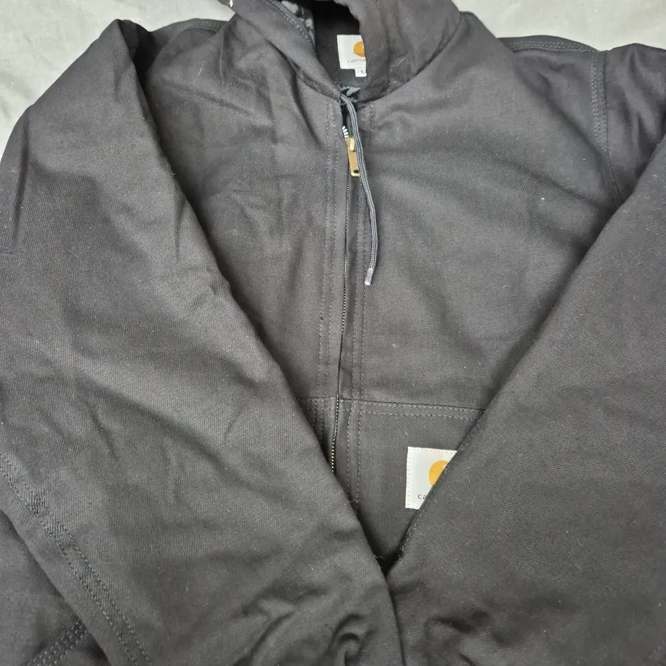 CARHARTT ZIP-UP HOODIE IN BLACK SIZE LARGE