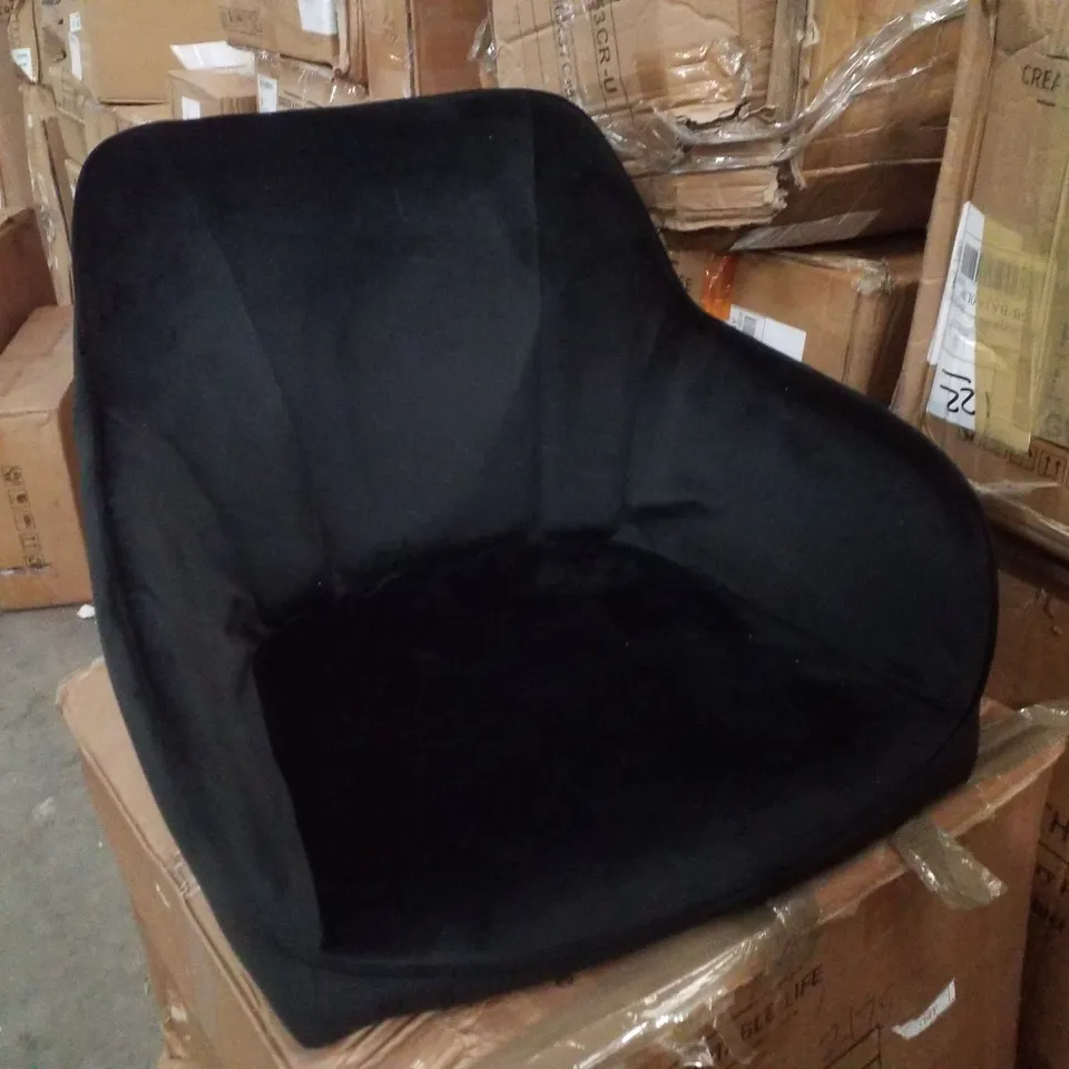 BOXED SET OF 2 BLACK VELVET DINING CHAIRS 