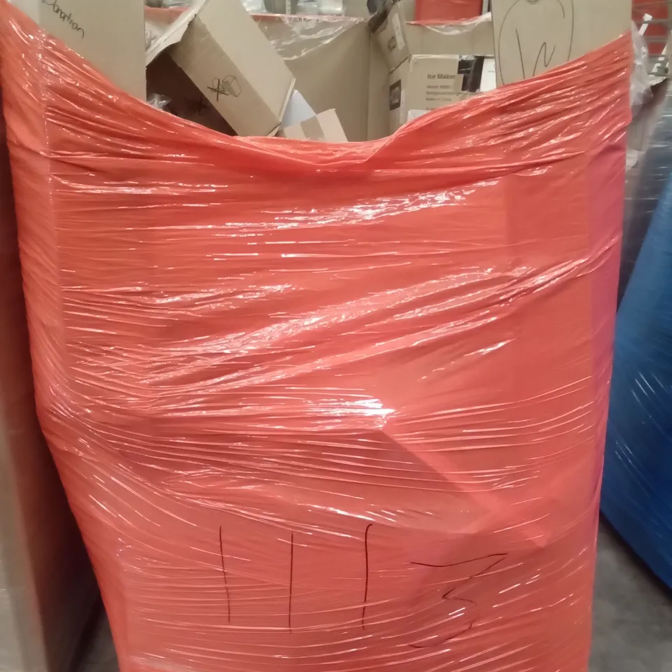 PALLET OF ASSORTED ITEMS INCLUDING ICE MAKER, NARROW BEZEL LED DISPLAY, MYLEK WALL MOUNTED PTC FAN HEATER, 4 IN 1 ROBOT VACUUM, TWIN MOTOR GLIDER