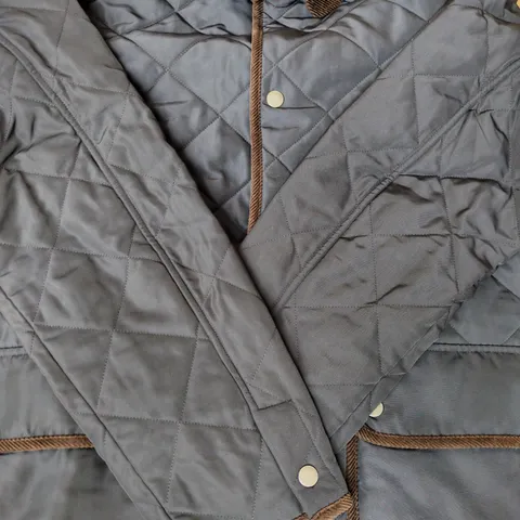 GANT QUILTED FLEECE JACKET IN EVENING BLUE SIZE LARGE