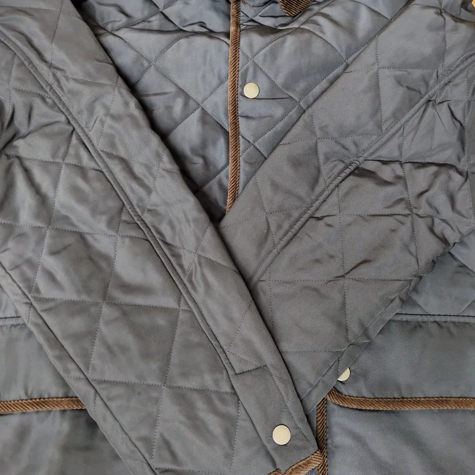 GANT QUILTED FLEECE JACKET IN EVENING BLUE SIZE LARGE