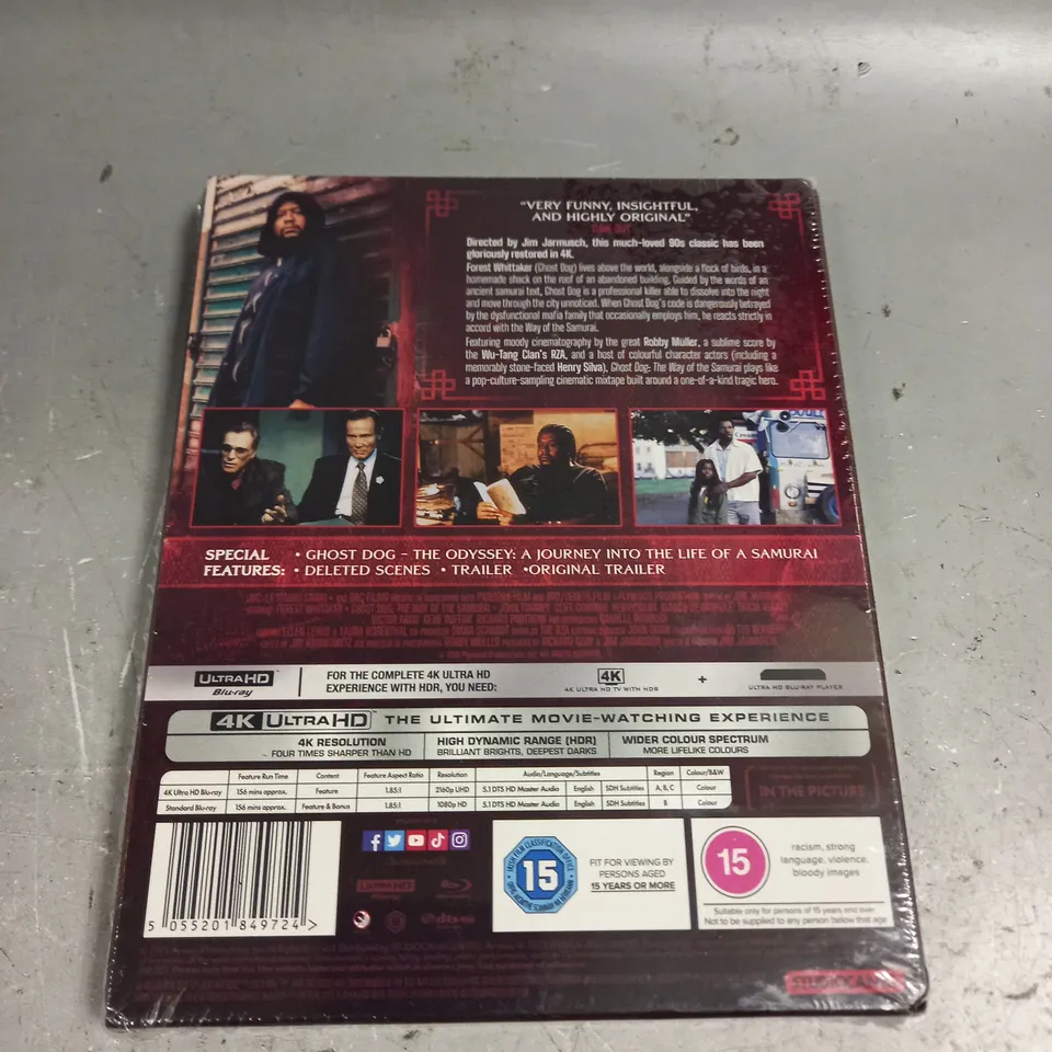 SEALED GHOST DOG THE WAY OF THE SAMURAI ULTRA HD BLU-RAY 