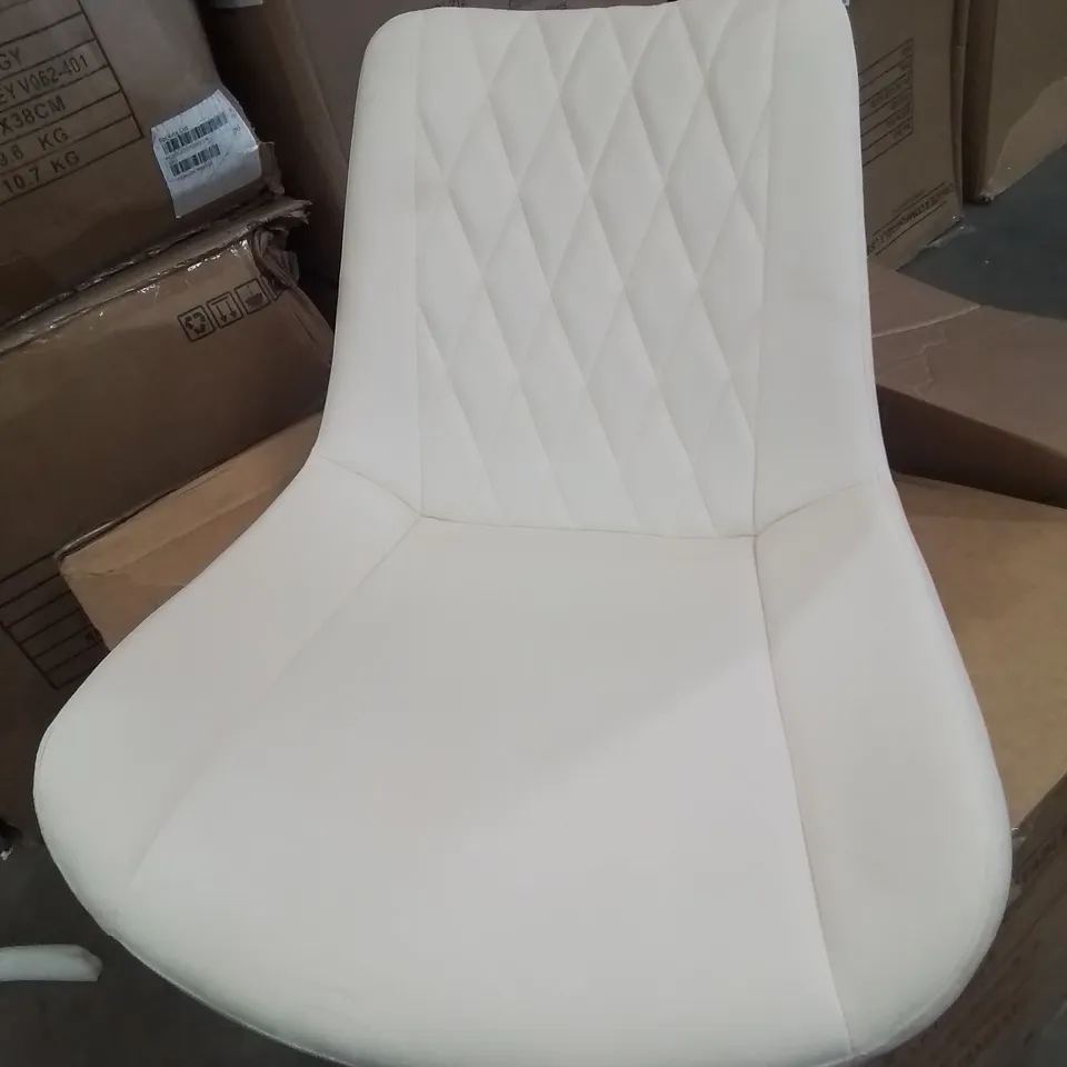 BOXED CARL SET OF TWO CREAM VELVET DINING CHAIRS