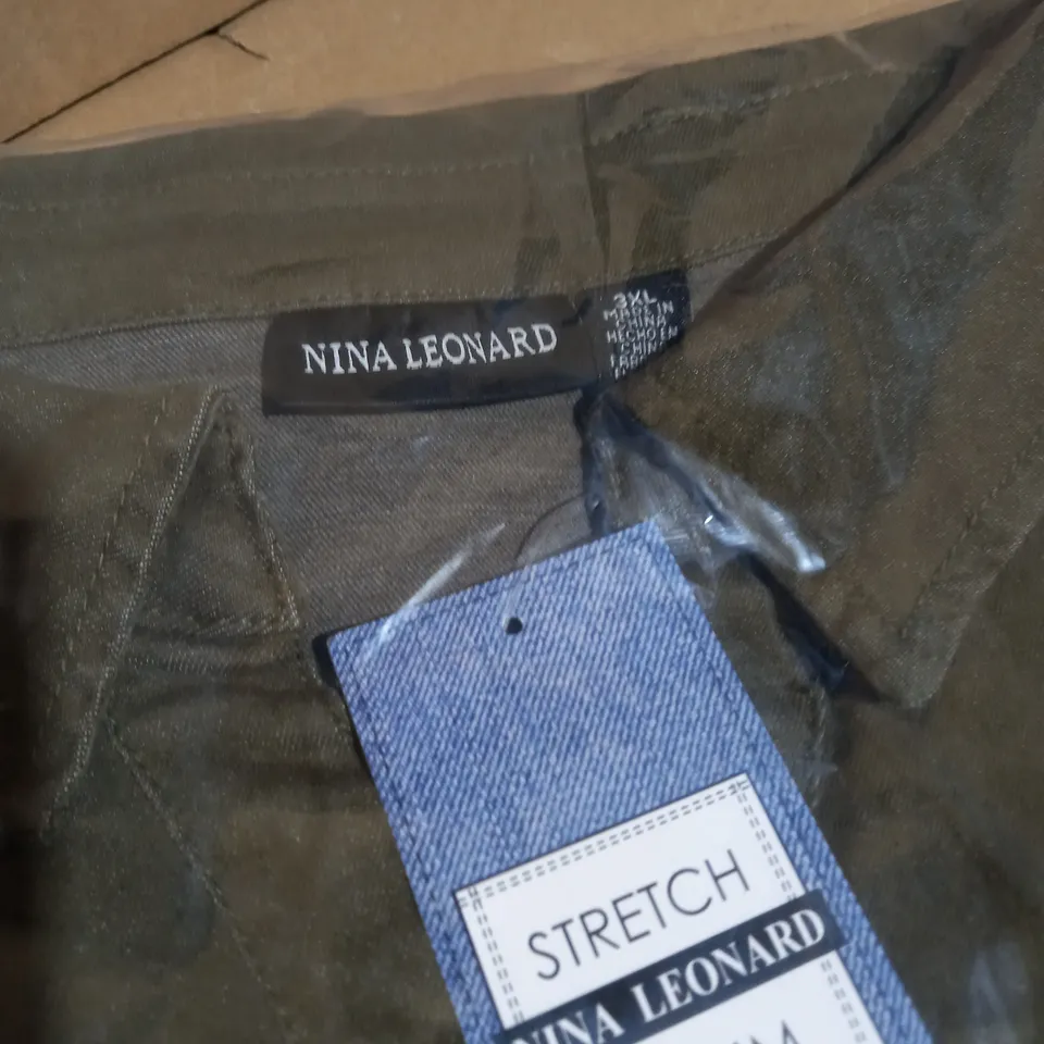 4x BRAND NEW NINA LEONARD ELBOW SLEEVE BUTTON UP STRETCH DENIM DRESS 3XL