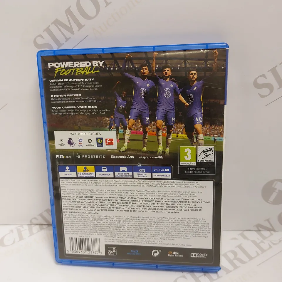 FIFA 22 ON PS4 PEGI 3