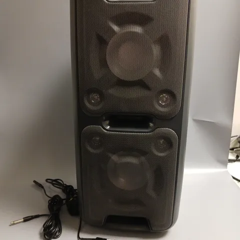 BOXED SHARP PARTY SPEAKER SYSTEM BLUETOOTH ENABLED PORTABLE BOOMBOX SUPER BASS AND FLASHING LED INCLUDES MICROPHONE