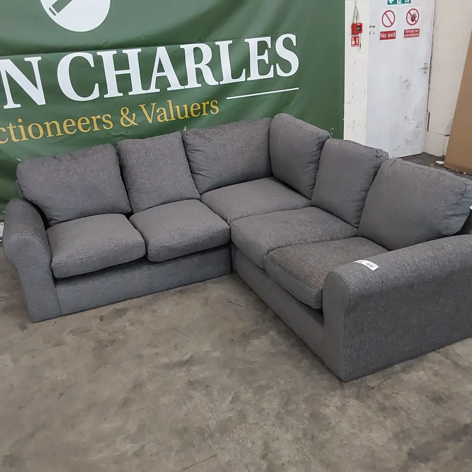 DESIGNER 3-PIECE FABRIC UPHOLSTERED CORNER SOFA