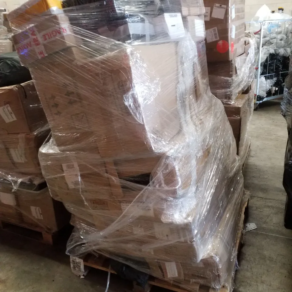 PALLET CONTAINING ASSORTED PRODUCTS INCLUDING COMPACT BLOWER BRUSHLESS MOTOR, JERRY CAN & OFFICE CHAIR