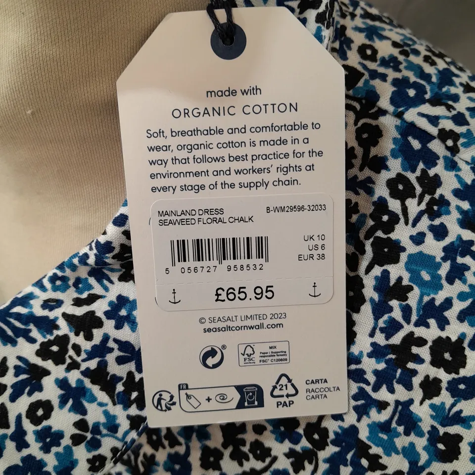 SEASALT CORNWALL MAINLAND DRESS IN BLUE - UK 10