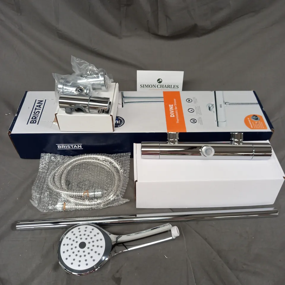 BOXED BRISTAN DIVINE THERMOSTATIC BAR SHOWER IN CHROME