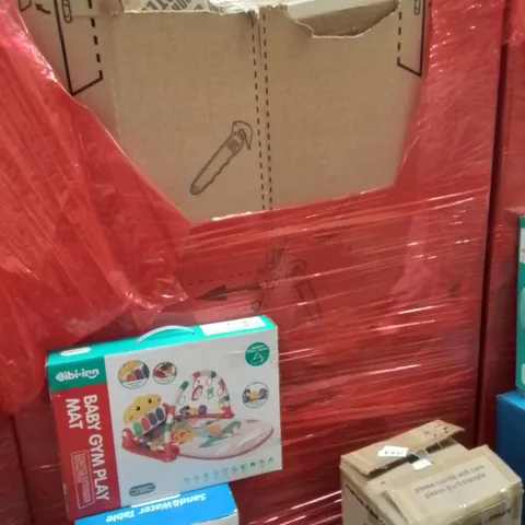 PALLET OF ASSORTED HOUSEHOLD GOODS AND PRODUCTS TO INCLUDE;BABY GYM PLAYMAT,SAND&WATER TABLE,AIR COOLER 