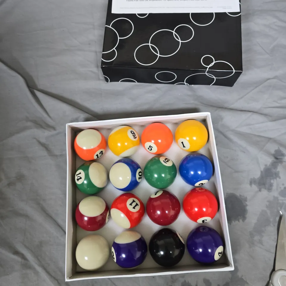 OYPLA FULL SIZE UK REGULATION 16-BALL SPOTS & STRIPES POOL BALL SET