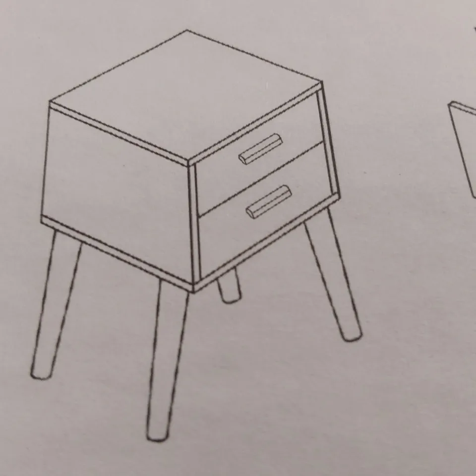BOXED BEDSIDE TABLE - WHITE (1 BOX)