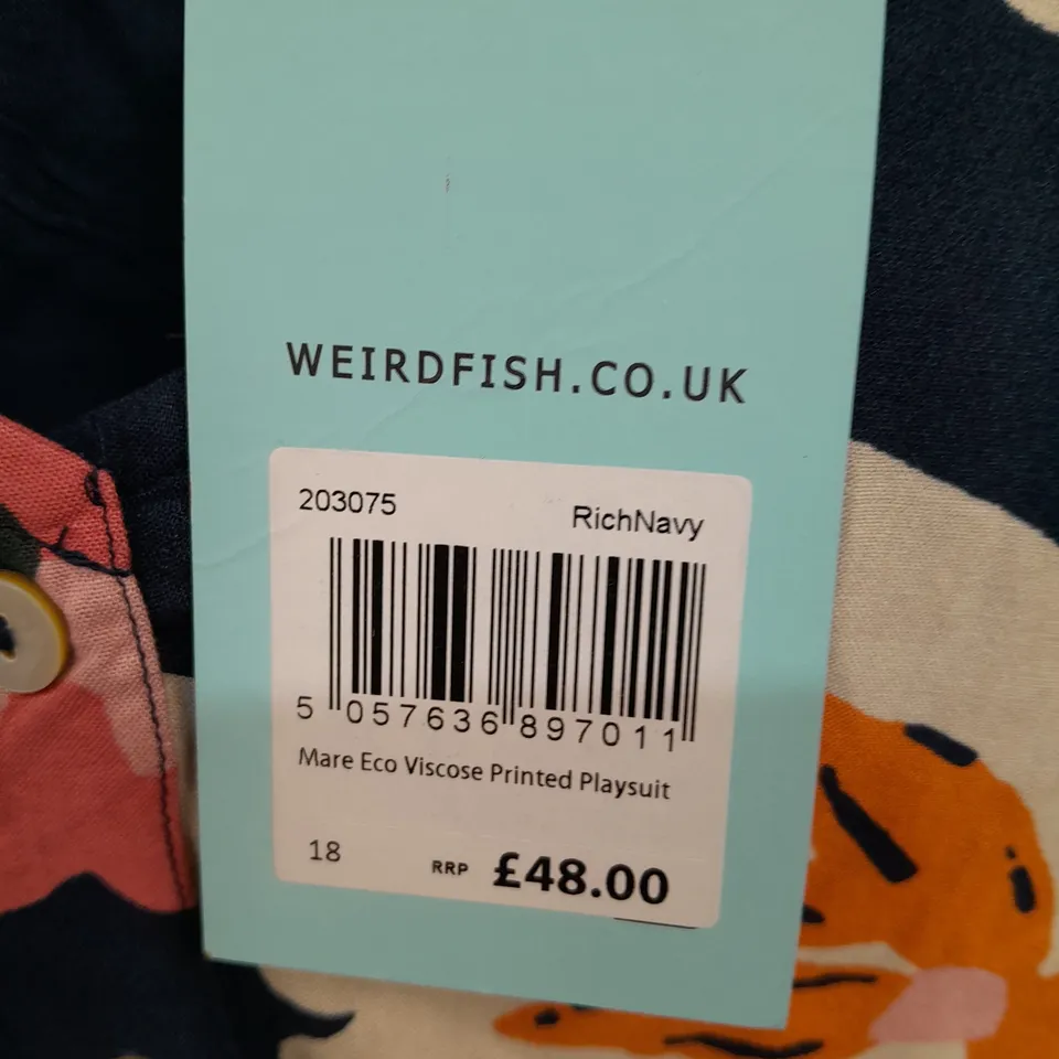 WEIRD FISH ECO VISCOSE PRINTED PLAYSUIT - 18