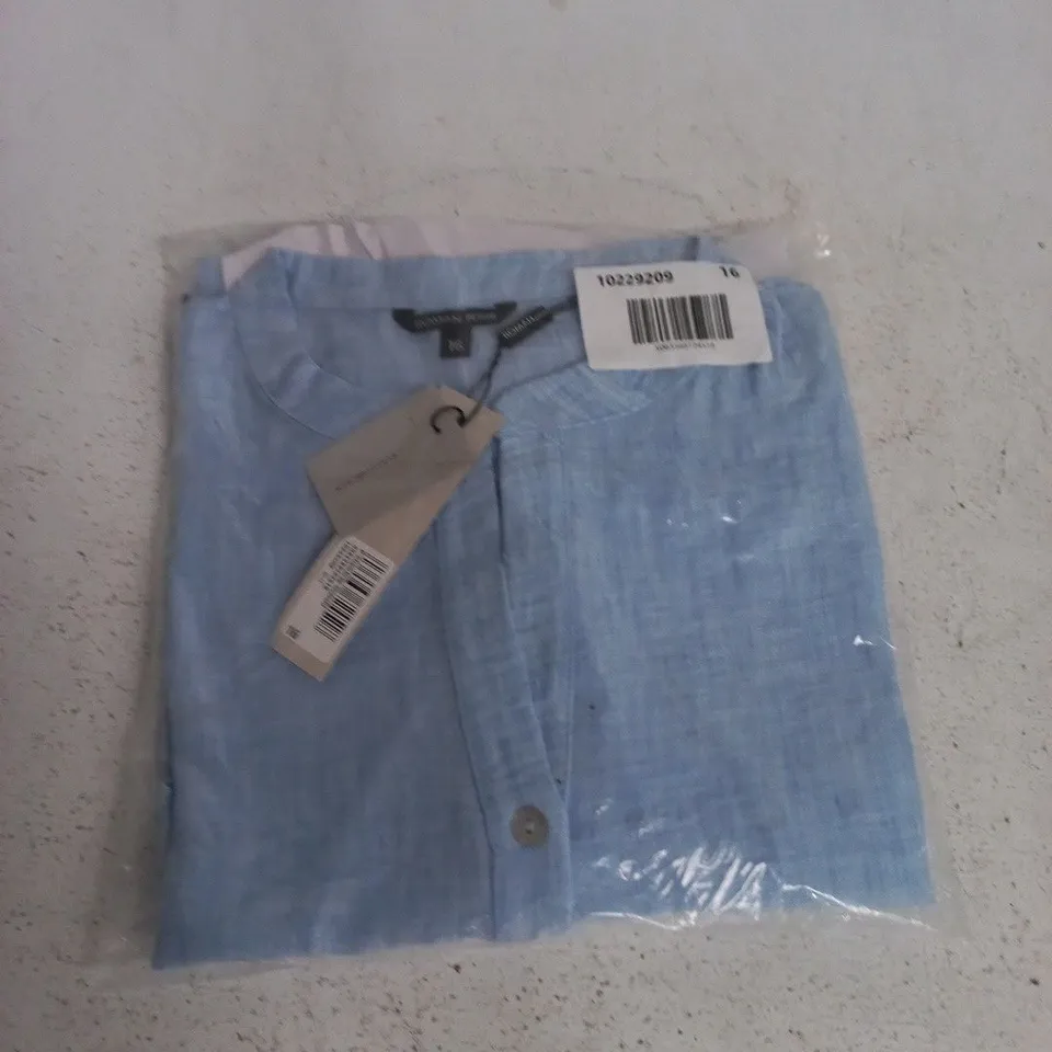 BAGGED ROMAN PETITE CHAMBRAY OVERSHIRT IN BLUE - 16