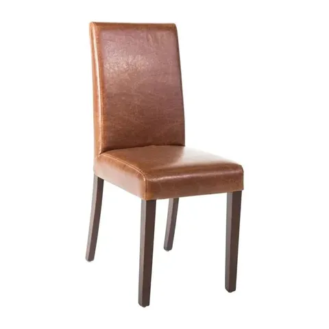 BOXED BOLERO FAUX LEATHER DINING CHAIR ANTIQUE TAN (2 PACK)