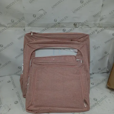 PERIEA SET OF LINEN LOOK COLLAPSIBLE STORAGE BOXES IN PINK 