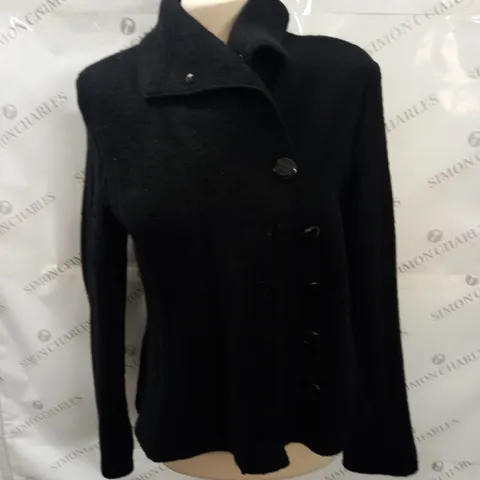 JOYCE RIDINGS BUTTON FRONT BLACK JACKET - SIZE UNSPECIFIED