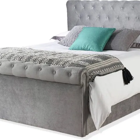 BOXED ASPIRE SHEFFIELD 6FT SUPERKING OTTOMAN TV BED - GREY (3 BOXES)