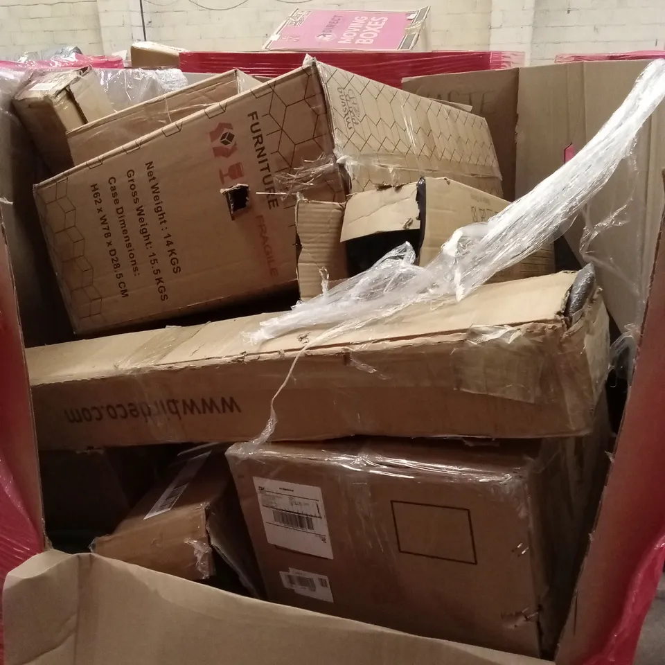 PALLET OF ASSORTED HOUSEHOLD GOODS AND PRODUCTS TO INCLUDE; FURNITURE ETC