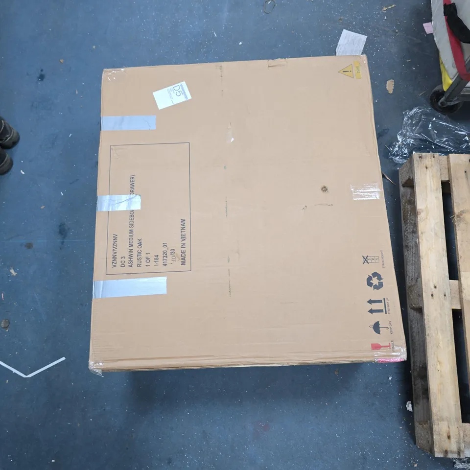 ASHWIN READY ASSEMBLED 2 DOOR, 2 DRAWER MEDIUM SIDEBOARD - CONTAINS SOLID WOOD