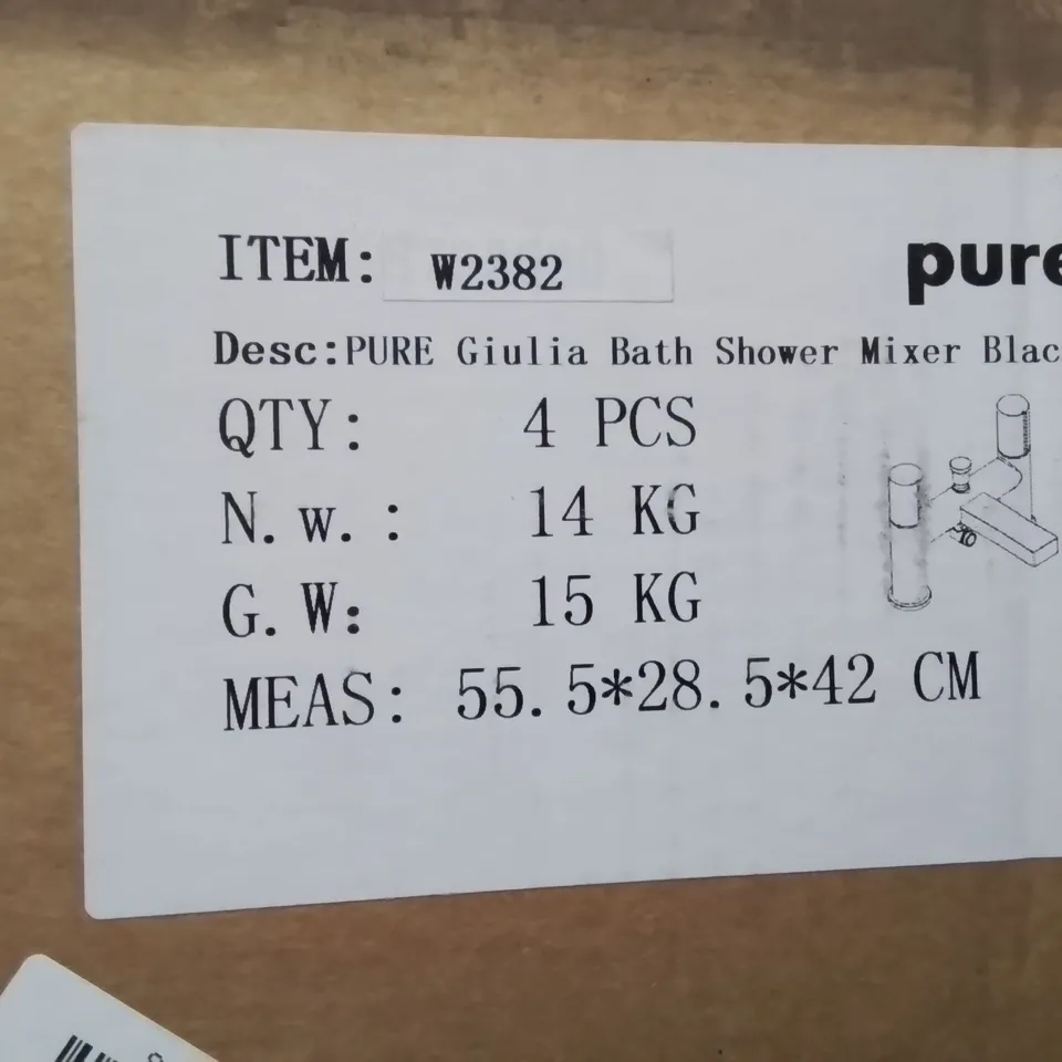 X4 BRAND NEW PURE GIULIA BATH SHOWER MIXER //BLACK