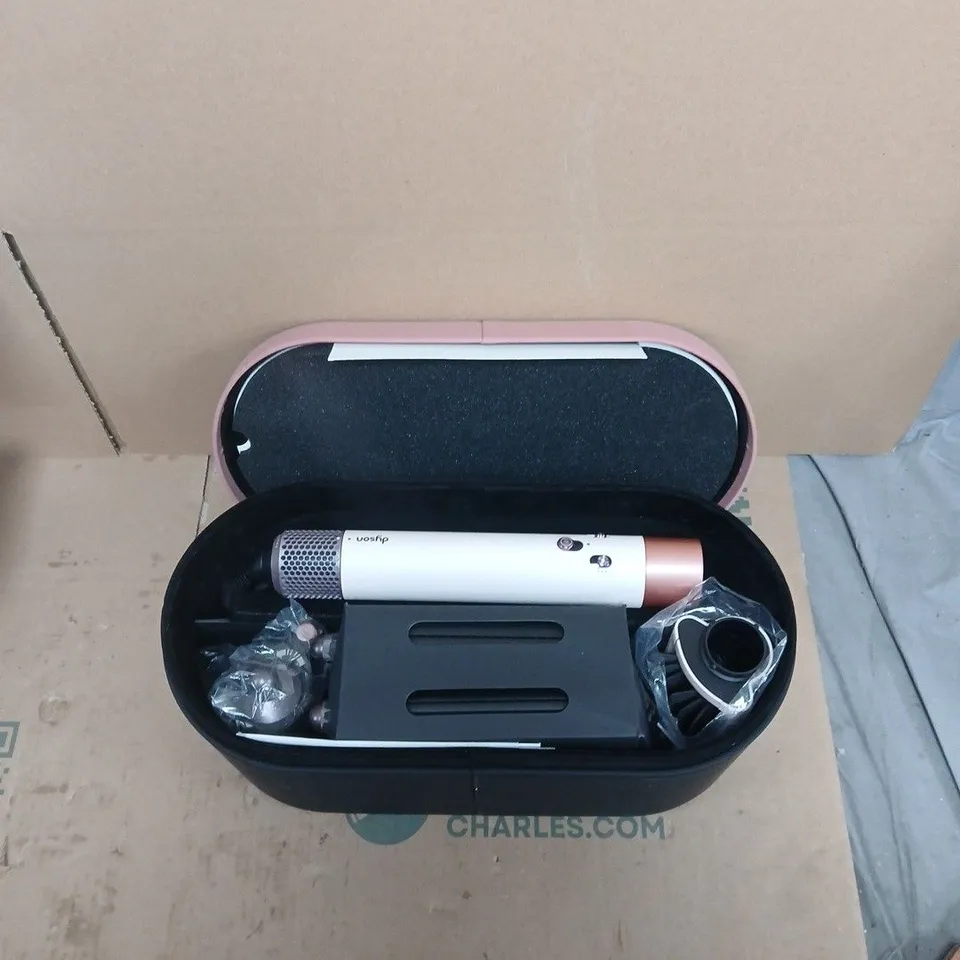 DYSON AIRWRAP COMPLETE LONG HAIR STYLING SYSTEM WITH ATTACHMENTS & PINK STORAGE CASE