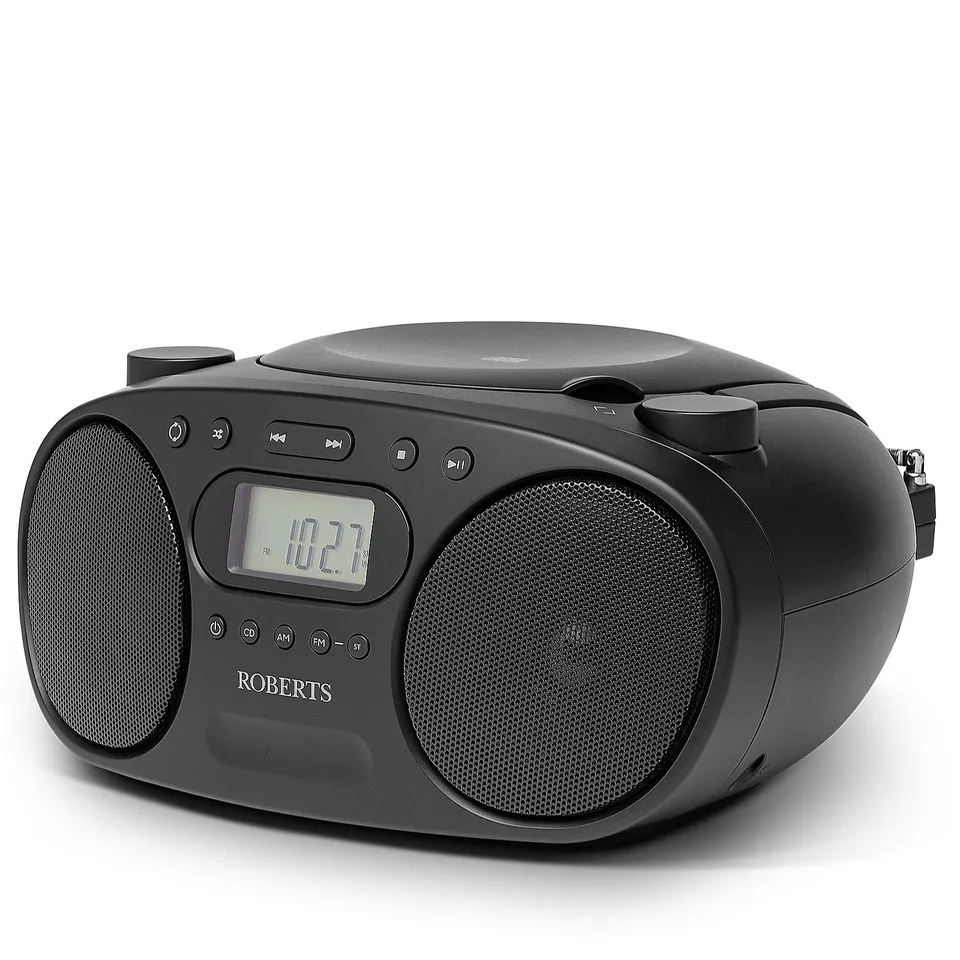 ROBERTS ZOOMBOX FM/AM RADIO WITH CD PLAYER BLACK