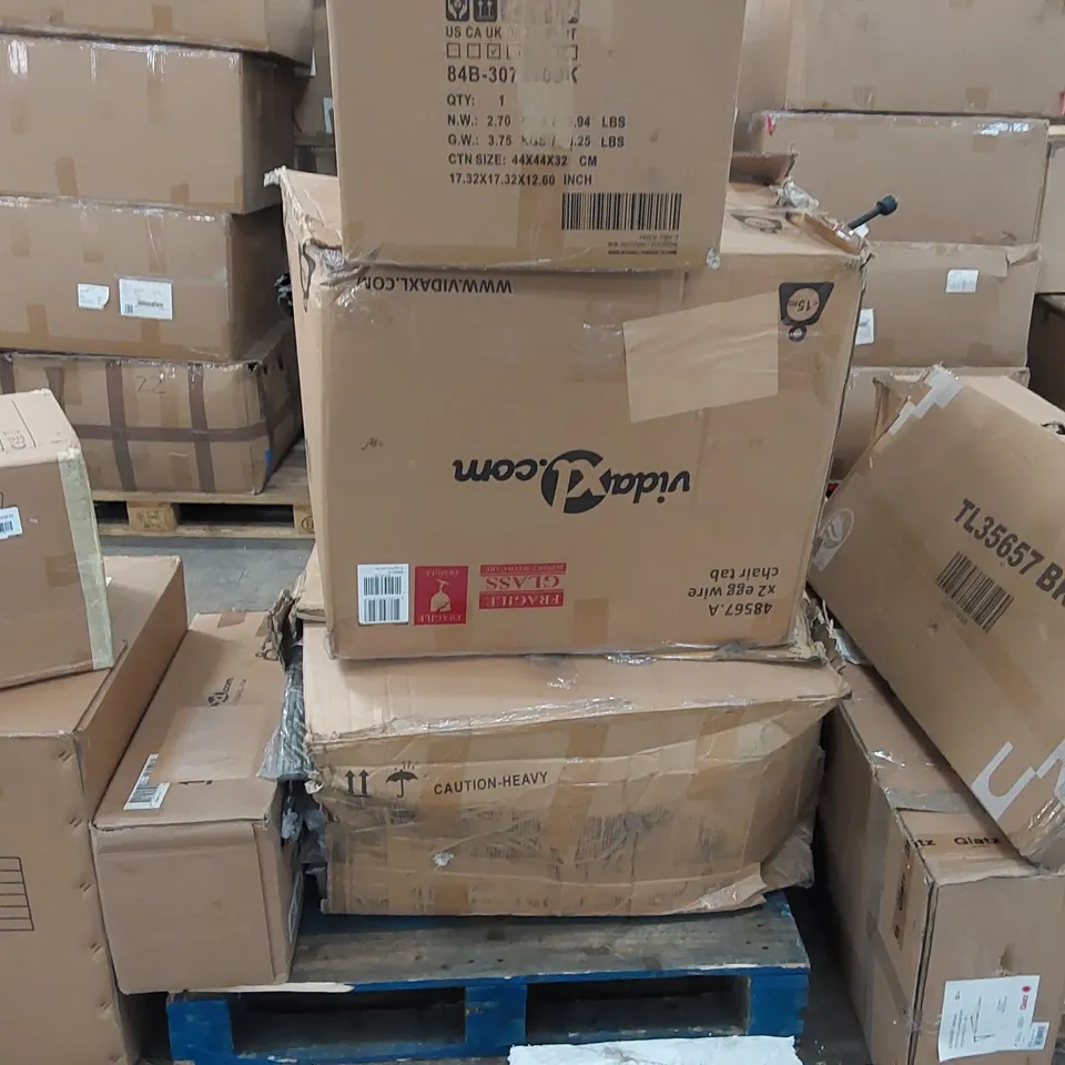 PALLET OF ASSORTED FURNITURE PARTS AND CONSUMER GOODS 