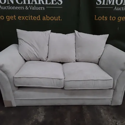 DESIGNER 2 SEATER SOFA - IVORY FABRIC