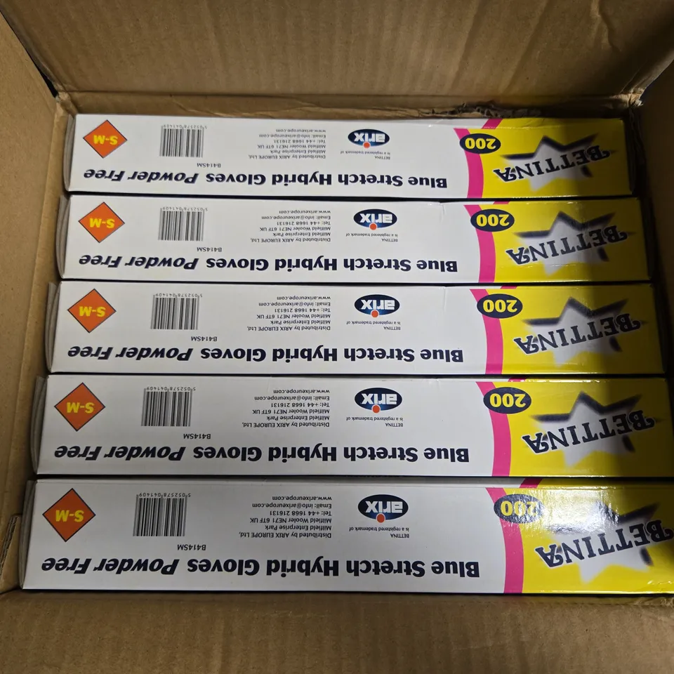 BOXED BETTINA BLUE STRETCH HYBRID GLOBES POWDER FREE S-M (2000PCS)