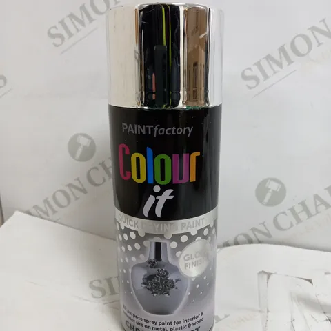 BOX OF 12 PAINT FACTORY COLOUR IT CHROME EFFECT SPRAY PAINT
