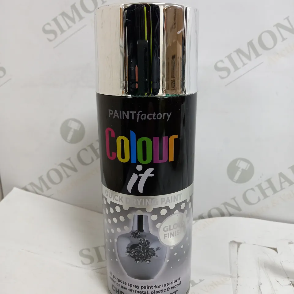 BOX OF 12 PAINT FACTORY COLOUR IT CHROME EFFECT SPRAY PAINT