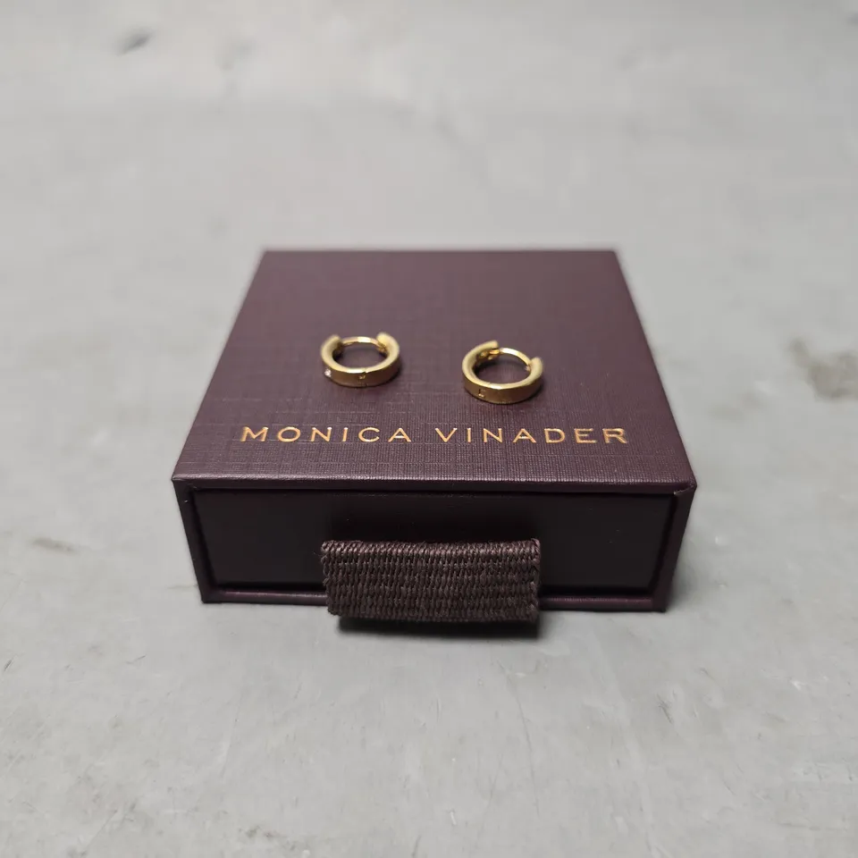 BOXED MONICA VINADER GOLDEN HOOP EARRINGS 