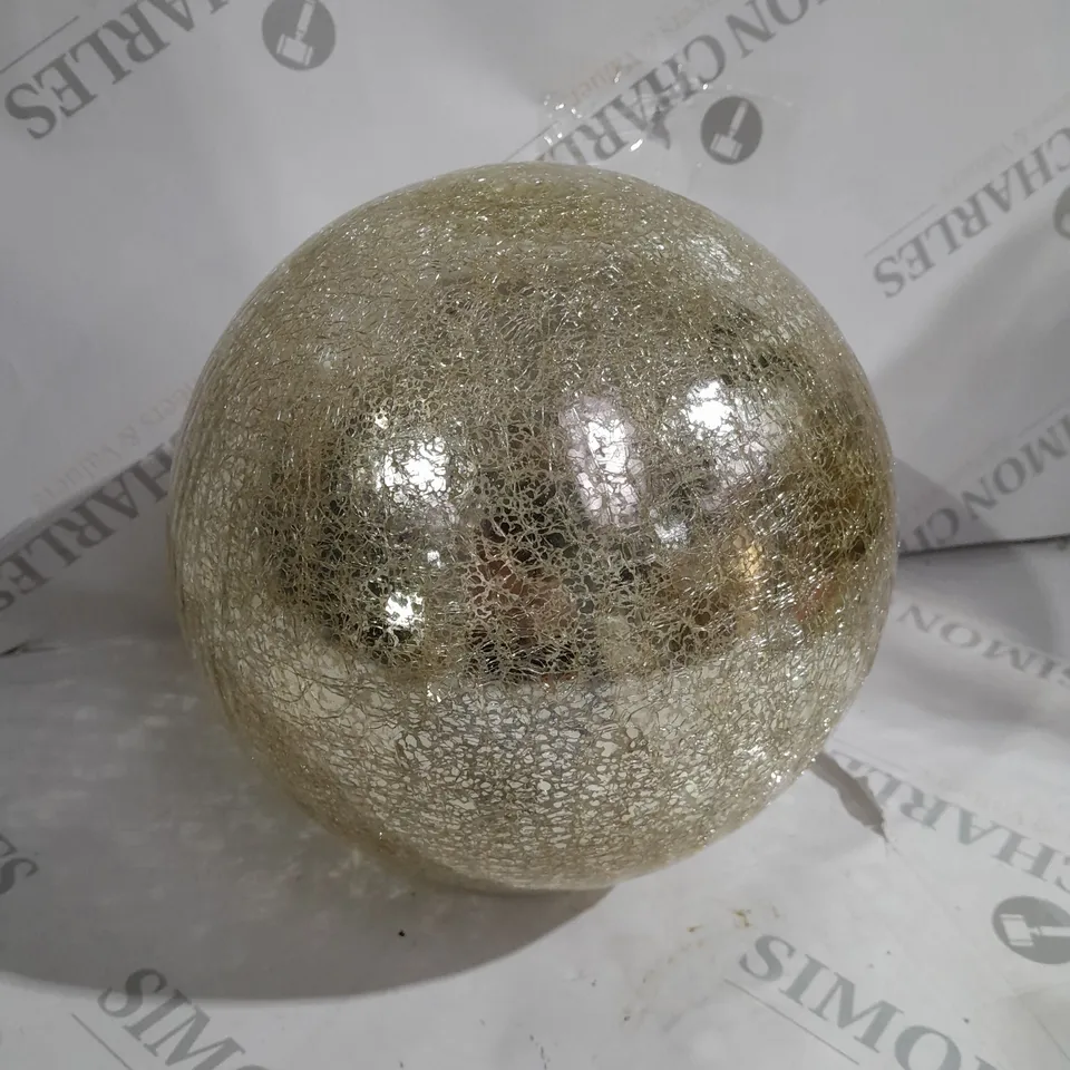 BOXED MR CHRISTMAS 8" GLASS CRACKLE SPHERE WITH ROTATING LIGHT