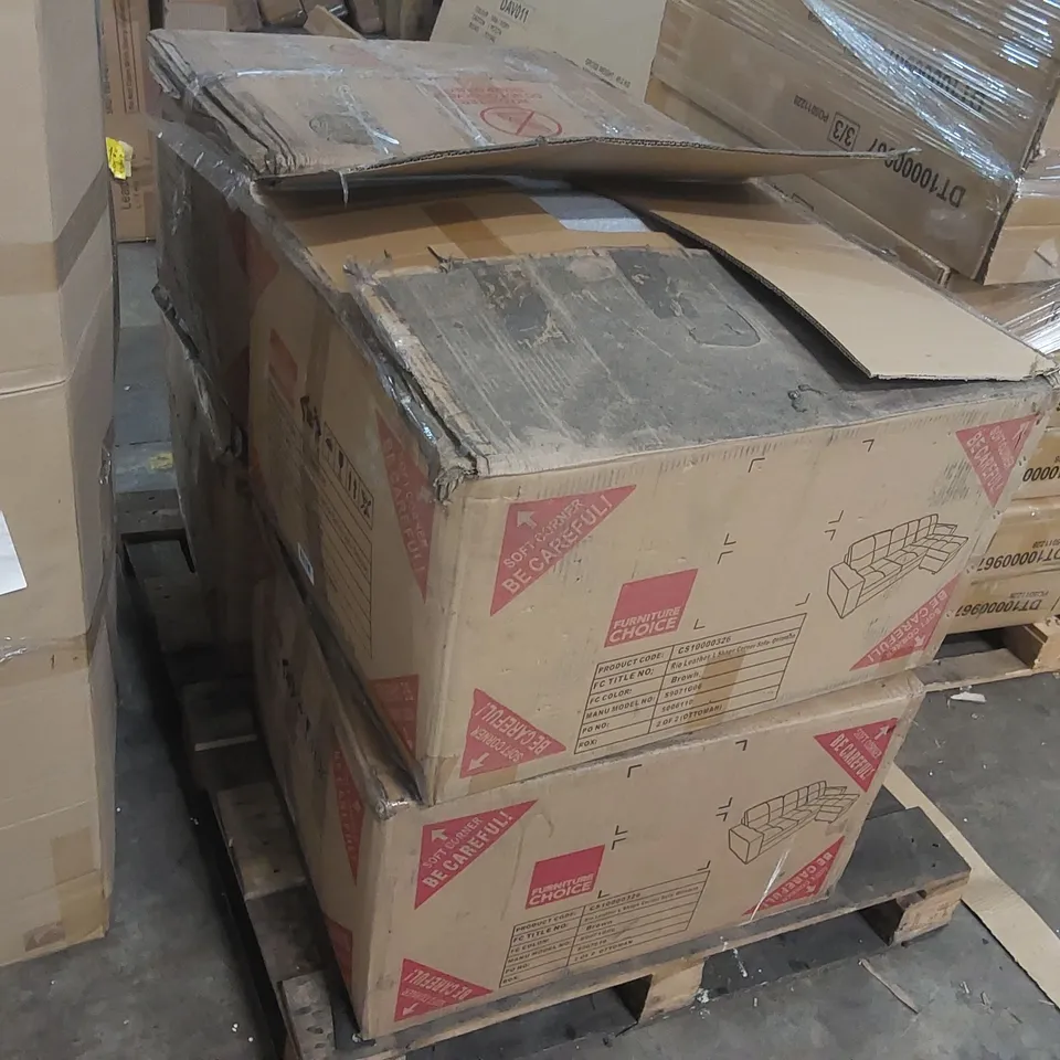 PALLET CONTAINING INCOMPLETE BOXED SOFA PARTS